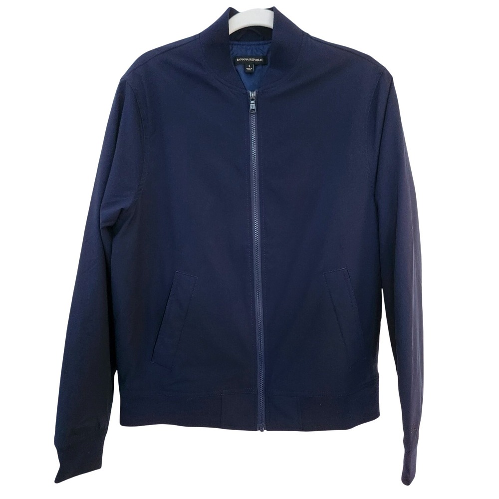 Banana‎ Republic Men's S Bomber Flight Jacket Lightweight  Full Zip Navy Blue Sm